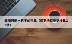 四肢只剩一只手的科比（保罗沃克车祸挣扎23秒）