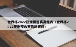 世界杯2022亚洲预选赛赛程表（世界杯2022亚洲预选赛最新赛程）